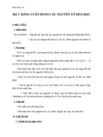 Giáo án Hóa học 10 bài 7: Bảng tuần hoàn các nguyên tố hóa học