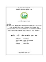 Nghiên cứu ảnh hưởng của mật độ trồng đến khả năng sinh trưởng phát triển của Lan Thạch hộc tía (Dendrobium officinale Kimura et Migo) trong nhà có mái che tại Trường Đại học Nông Lâm Thái Nguyên (Khóa luận tốt nghiệp)