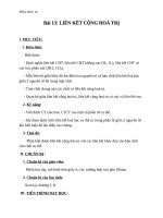 Giáo án Hóa học 10 bài 13: Liên kết cộng hóa trị