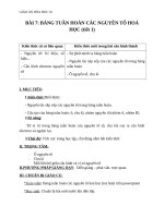 Giáo án Hóa học 10 bài 7: Bảng tuần hoàn các nguyên tố hóa học