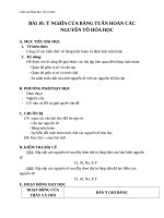 Giáo án Hóa học 10 bài 10: Ý nghĩa của bảng tuần hoàn các nguyên tố hóa học