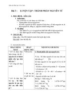 Giáo án Hóa học 10 bài 3: Luyện tập Thành phần nguyên tử