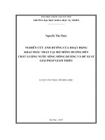 Nghiên cứu ảnh hưởng của hoạt động khai thác than tại mỏ mông dương đến chất lượng nước sông mông dương và đề xuất giải pháp giảm thiểu 