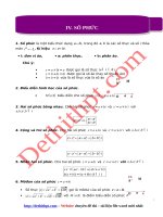 Lý thuyết và công thức môn toán 12   chương 4   số phức   file word doc 