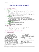 Giáo án Hóa học 10 bài 17: Phản ứng oxi hóa  khử