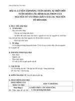 Giáo án Hóa học 10 bài 11: Luyện tâp  Bảng tuần hoàn, sự biến đổi cấu hình electron nguyên tử