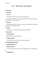 Giáo án Hóa học 10 bài 15: Hóa trị và số oxi hóa