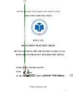 đồ án phân tích thực phẩm xúc xích heo tiệt trùng+ PHỤ lục