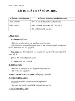 Giáo án Hóa học 10 bài 15: Hóa trị và số oxi hóa