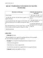 Giáo án Hóa học 10 bài 10: Ý nghĩa của bảng tuần hoàn các nguyên tố hóa học