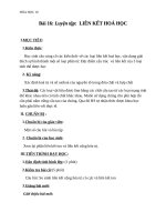 Giáo án Hóa học 10 bài 16: Luyện tập liên kết hóa học