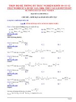 HỆ THỐNG BT TRẮC NGHIỆM TOÁN 11 CHƯƠNG 4 (có GIẢI CHI TIẾT) 