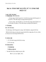 Giáo án Hóa học 10 bài 14: Tinh thể nguyên tử và tinh thể phân tử