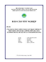ỨNG DỤNG PHẦN MỀM VILIS CẬP NHẬP CHỈNH LÝ BIẾN ĐỘNG HỒ SƠ ĐỊA CHÍNH TRÊN ĐỊA BÀN XÃ BÌNH THẮNG HUYỆN DĨ AN TỈNH BÌNH DƯƠNG