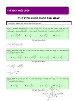 Câu hỏi trắc nghiệm môn toán 12   chương 5   hình học không gian   THỂ TÍCH KHỐI CHÓP   file word có lời giải chi tiết 