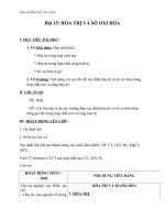 Giáo án Hóa học 10 bài 15: Hóa trị và số oxi hóa