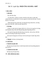 Giáo án Hóa học 10 bài 19: Luyện tập phản ứng oxi hóa khử