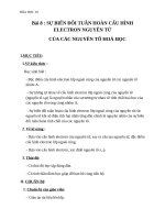 Giáo án Hóa học 10 bài 8: Sự biến đổi tuần hoàn cấu hình electron nguyên tử của các nguyên tố hóa học