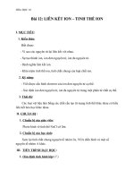 Giáo án Hóa học 10 bài 12: Liên kết ion, tinh thể ion