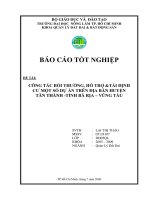 CÔNG TÁC BỒI THƯỜNG, HỖ TRỢ TÁI ĐỊNH CƯ MỘT SỐ DỰ ÁN TRÊN ĐỊA BÀN HUYỆN TÂN THÀNH TỈNH BÀ RỊA – VŨNG TÀU