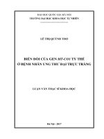 Biến đổi của gen MT CO1 ty thể ở bệnh nhân ung thư đại trực tràng 