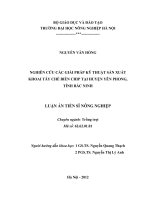 Nghiên cứu các giải pháp kỹ thuật sản xuất khoai tây chế biến chip tại Huyện Yên Phong, Tỉnh Bắc Ninh (Luận án tiến sĩ)