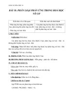 Giáo án Hóa học 10 bài 18: Phân loại phản ứng trong hóa học vô cơ