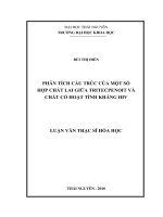 Phân tích cấu trúc của một số hợp chất lai giữa tritecpenoit và chất có hoạt tính kháng HIV 