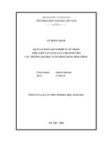 Quản lý đào tạo nghiệp vụ sư phạm theo tiếp cận năng lực cho sinh viên các trường đại học vùng đồng bằng sông hồng (tt) 
