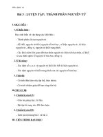 Giáo án Hóa học 10 bài 3: Luyện tập Thành phần nguyên tử