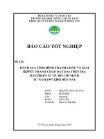 ĐÁNH GIÁ TÌNH HÌNH TRANH CHẤP VÀ GIẢI QUYẾT TRANH CHẤP ĐẤT ĐAI TRÊN ĐỊA BÀN QUẬN 12, TP. HỒ CHÍ MINH TỪ NĂM 1997 CHO ĐẾN NAY