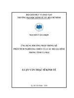 Ứng dụng phương pháp thống kê phân tích nghèo đa chiều của các hộ gia đình trong tỉnh cà mau 