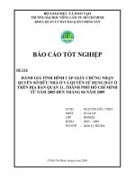 ĐÁNH GIÁ TÌNH HÌNH CẤP GIẤY CHỨNG NHẬN QUYỀN SỞ HỮU NHÀ Ở VÀ QUYỀN SỬ DỤNG ĐẤT Ở TRÊN ĐỊA BÀN QUẬN 11, THÀNH PHỐ HỒ CHÍ MINH TỪ NĂM 2005 ĐẾN THÁNG 06 NĂM 2009
