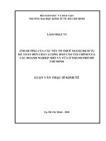 Ảnh hưởng của các yếu tố thuê ngoài dịch vụ kế toán đến chất lượng báo cáo tài chính của các doanh nghiệp nhỏ và vừa ở thành phố hồ chí minh 
