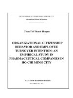 Organizational citizenship behavior and employee turnover intention an empirical study in pharmaceutical companies in ho chi minh city 
