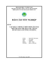 CẬP NHẬT, CHỈNH LÝ BIẾN ĐỘNG ĐẤT ĐAI TRÊN ĐỊA BÀN THỊ TRẤN LỘC THẮNG HUYỆN BẢO LÂM TỈNH LÂM ĐỒNG