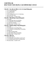 BÀI TOÁN VẬN DỤNG CAO HÌNH HỌC OXYZ