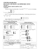 BÀI TOÁN VẬN DỤNG CAO HÌNH HỌC OXYZ
