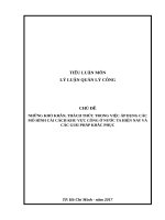 Tiểu luận Những khó khăn thách thức trong việc áp dụng các mô hình cải cách khu vực công ở nước ta hiện nay và các giải pháp khắc phục