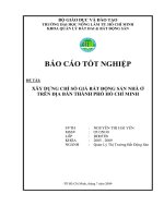 XÂY DỰNG CHỈ SỐ GIÁ BẤT ĐỘNG SẢN NHÀ Ở TRÊN ĐỊA BÀN THÀNH PHỐ HỒ CHÍ MINH