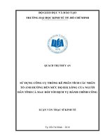 Sử dụng công cụ thống kê phân tích các nhân tố ảnh hưởng đến mức độ hài lòng của người dân tỉnh cà mau đối với dịch vụ hành chính công 