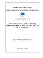 Phòng chống rửa tiền và tài trợ khủng bố tại ngân hàng thương mại cổ phần 