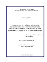 Tác động của quy mô khu vực kinh tế phi chính thức đến tăng trưởng kinh tế  so sánh giữa hai nhóm nước nhóm các nước phát triển và nhóm các nước đang phát triển 