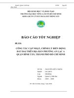 CÔNG TÁC CẬP NHẬT, CHỈNH LÝ BIẾN ĐỘNG ĐẤT ĐAI TRÊN ĐỊA BÀN PHƯỜNG AN LẠC A QUẬN BÌNH TÂN, THÀNH PHỐ HỒ CHÍ MINH