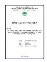 ĐÁNH GIÁ HIỆU QUẢ HOẠT ĐỘNG MÔI GIỚI BẤT ĐỘNG SẢN CỦA XÍ NGHIỆP THIẾT KẾ  TƯ VẤN KINH DOANH ĐỊA ỐC SÀI GÒN