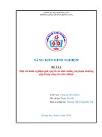 SKKN Một vài kinh nghiệm giải quyết các tình huống sư phạm thường gặp trong công tác chủ nhiệm