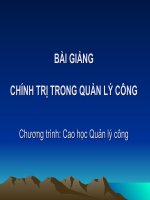 BÀI GIẢNG CHÍNH TRỊ HỌC TRONG QUẢN LÝ CÔNG