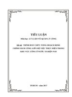 Tiểu luận Chức năng hoạch định chính sách công, Liên hệ việc thực hiện trong khu vực công ở nước ta hiện nay