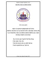 SKKN Một vài kinh nghiệm rèn kĩ năng phòng tránh tai nạn đuối nước cho học sinh lớp 7A2 Trường THCS Lê Đình Chinh thông qua một số hoạt động giáo dục