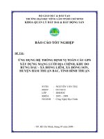 ỨNG DỤNG HỆ THỐNG ĐỊNH VỊ TOÀN CẦU GPS XÂY DỰNG MẠNG LƯỚI ĐỊA CHÍNH, KHU ĐO RỪNG DẦU  XÃ HỒNG LIÊM, XÃ HỒNG SƠN, HUYỆN HÀM THUẬN BẮC, TỈNH BÌNH THUẬ
